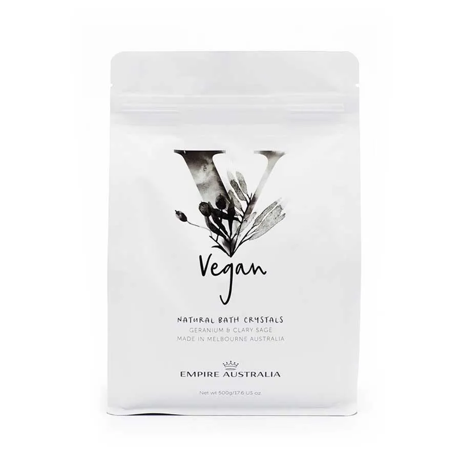 Vegan Natural Bath Crystals - Geranium & Clary Sage (500g)