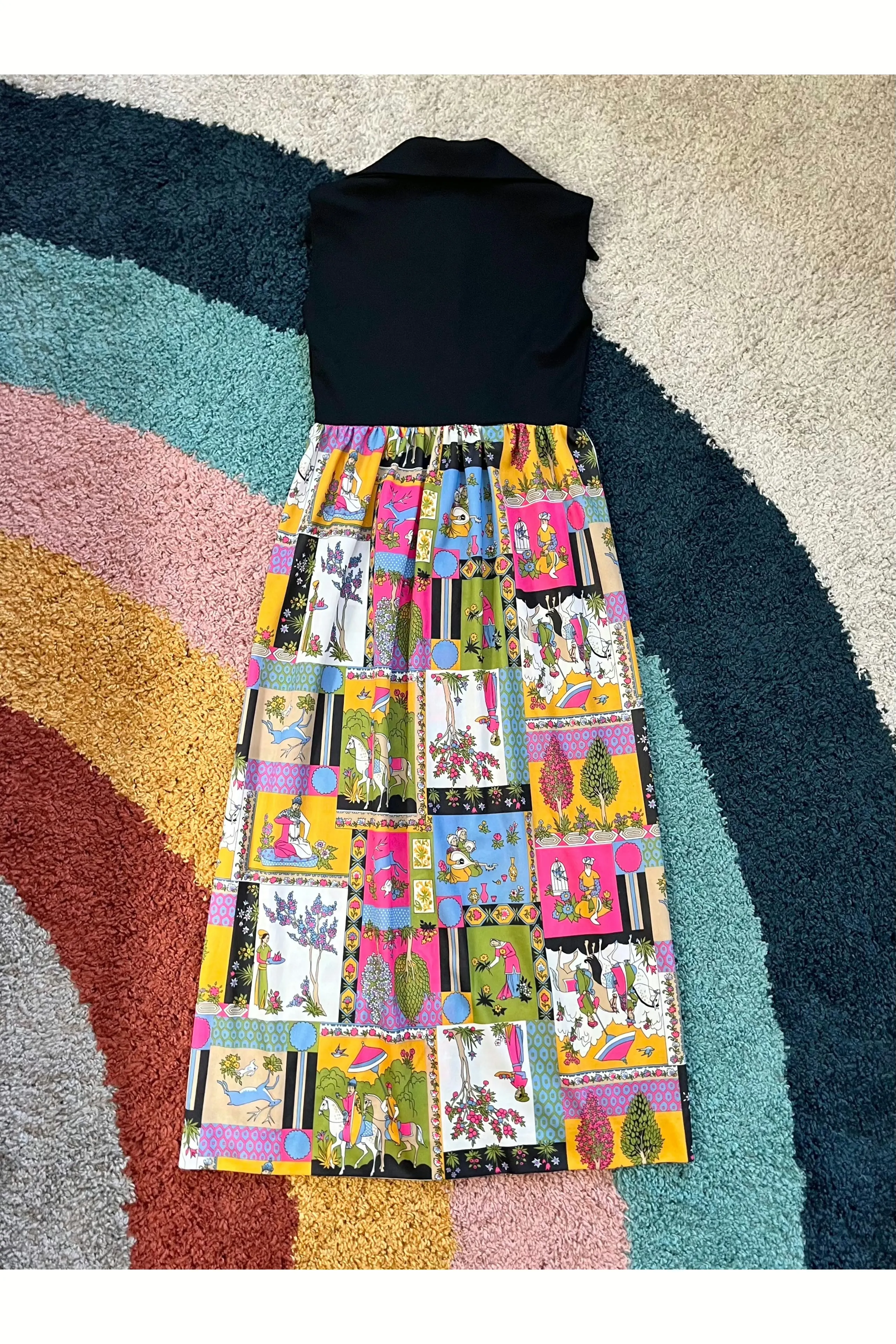 Vintage 60s Rare Day-Glo Print Dress
