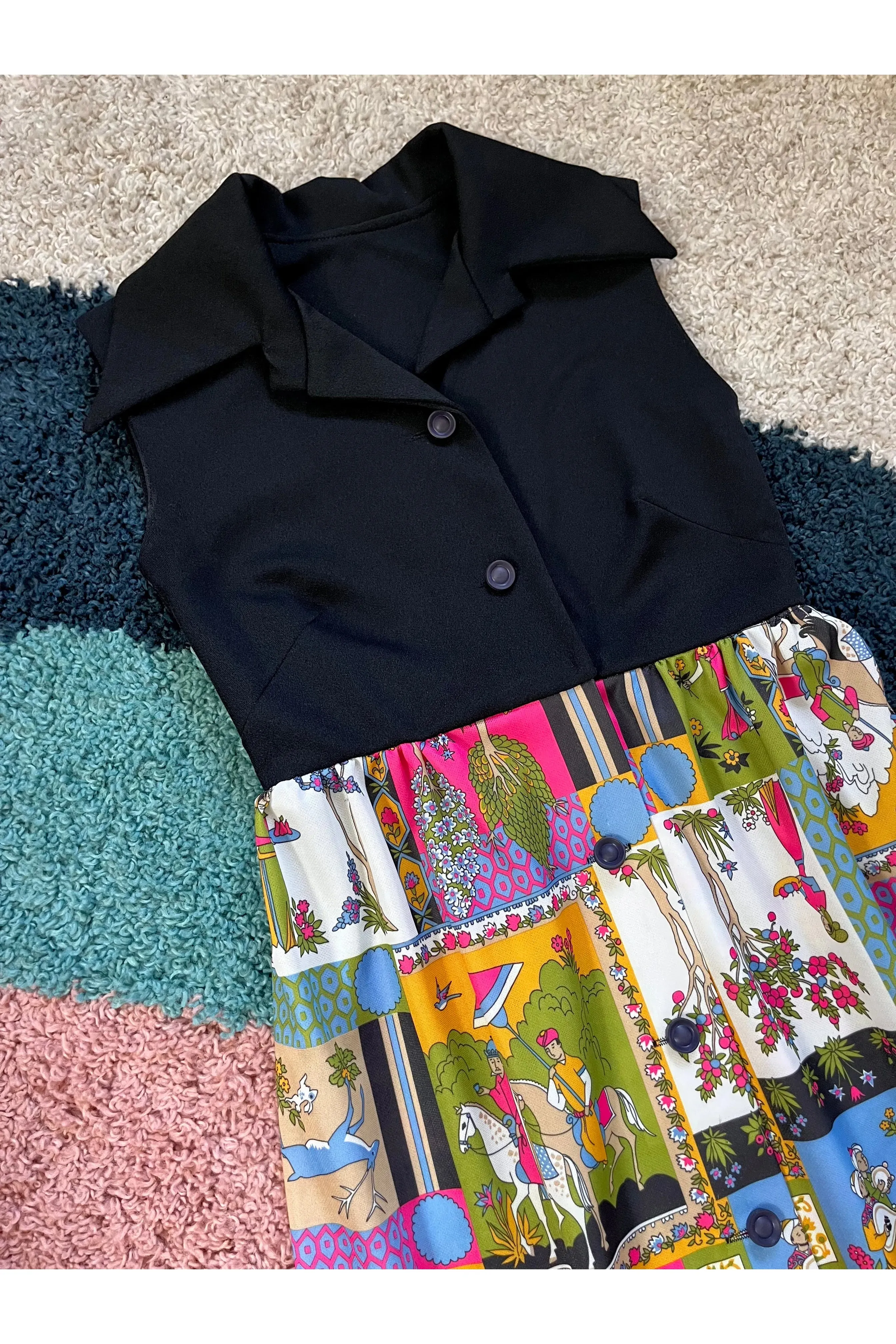 Vintage 60s Rare Day-Glo Print Dress
