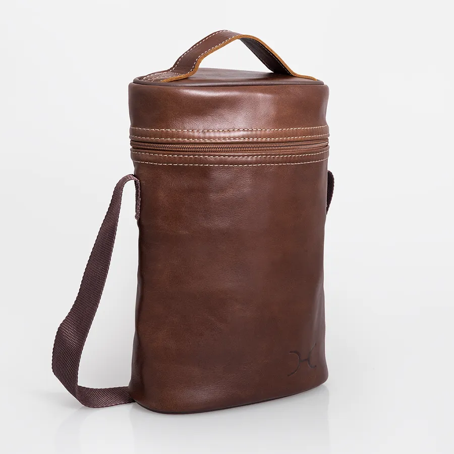 Wine Cooler Double Carry Bag Leather