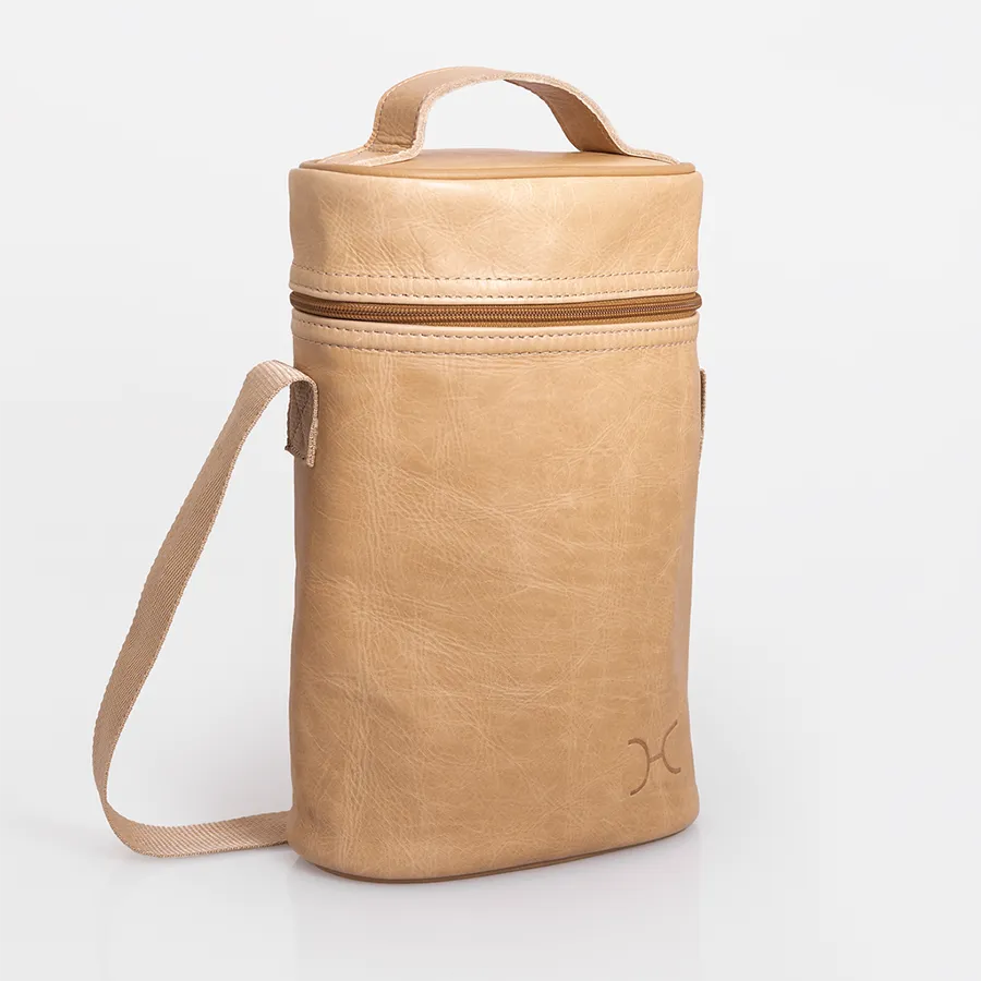 Wine Cooler Double Carry Bag Leather