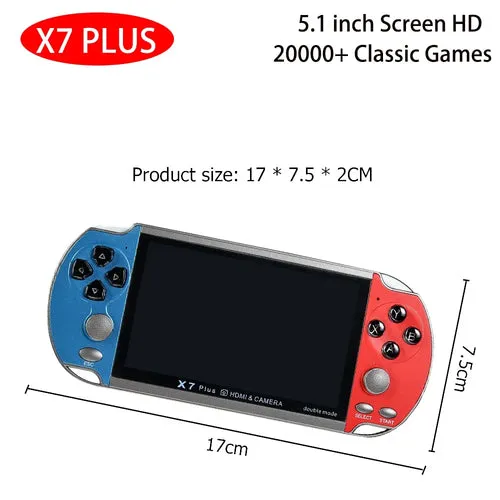 X12 Plus Handheld Game Console X7 X7 Plus 7.1/5.1/4.3 Inch HD Screen